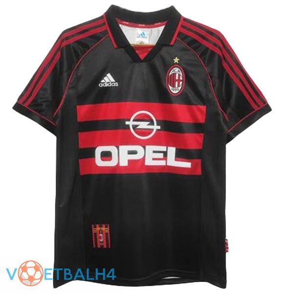 AC Milan Retro derde voetbal jersey zwart rood 1998-1999